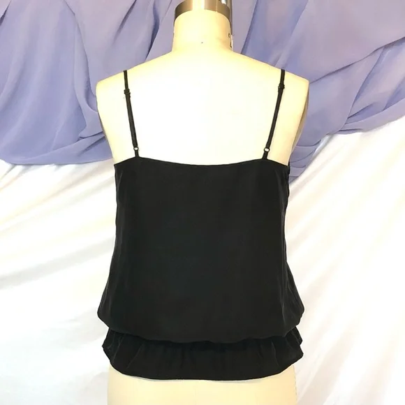 Y2K Juicy Couture Silk Lace Spaghetti Straps Top black size xsmall Like New - Picture 6 of 7
